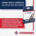 Crosman Powerlet CO2 Cartridges for Air Rifles, Air Pistols & Paintball - Snug Fit, Leak-Free Seal, Durable Metal Construction - Made in USA,