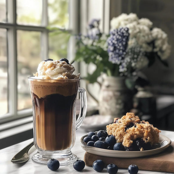 Jordan's Skinny Mixes Sugar Free Coffee Syrup, Blueberry Cobbler Coffee Flavoring Syrup, Zero Calorie Drink Mix for Lattes, Baking, Protein Shake