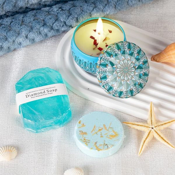 Gifts Basket for Women,Birthday Gifts for Women Birthday Presents Friendship Gifts Get Well Soon Gifts Self Care Package Gifts Blue Gift Box
