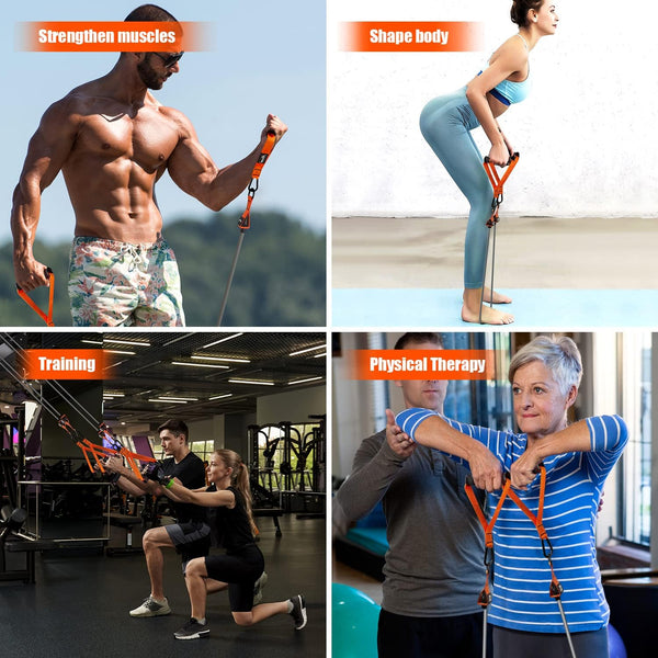 Resistance Bands, Heavy Exercise Bands with Handles, Fitness Bands Set for Working Out, Workout Bands for Men, Weight Bands for Muscle Training,