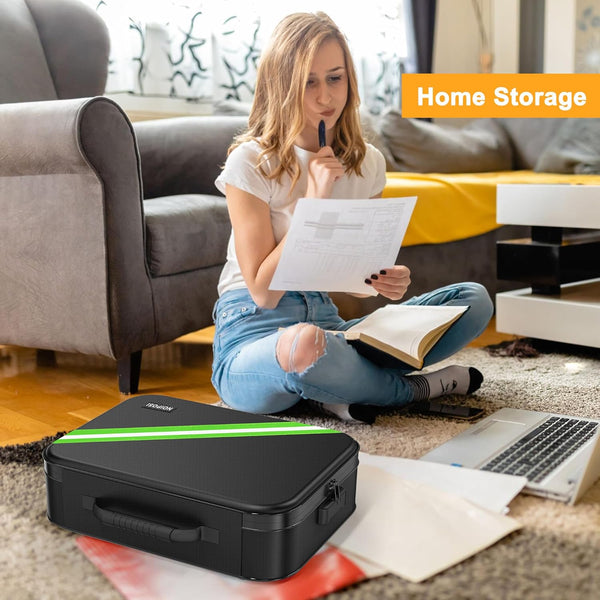 Noiposi Document Organizer with 5200Ã¢ÂÂ Heat Insulated,Waterproof and Fireproof Document Box with Lock, Home Travel Strong Fireproof Safe Storage