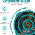 Outward Hound Fun Feeder Slo Bowl – Medium 2‑Cup Capacity, Slow Feeding, Small to Medium Dogs & Cats, Non-Slip, Turquoise, Drop Pattern Turquoise