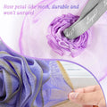 LAYUKI Bath Loofah, Shower Sponge, Body Scrubber, Rose-Shaped, Elegant (Set of 4 Pieces) 4 Pieces Pink & Blue & Purple & Grey