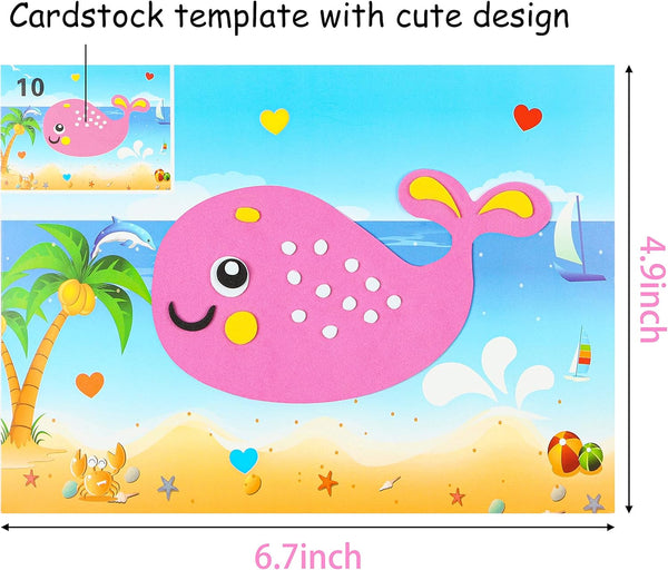 MALLMALL6 20Pcs Mosaic Sticker Art Kits for Kids Toddler Unisex