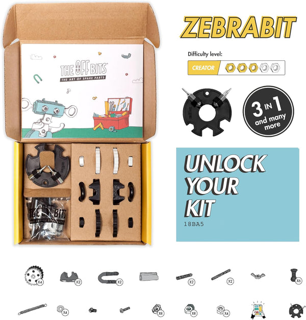 The off Bits Build Your Own Zebra Robot Model, Gift Ideas, STEM Building Toy for Kids 6-9+, Educational Engineering Kit, Construction & Creative
