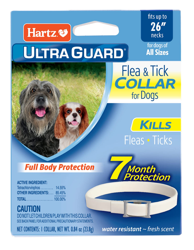 Hartz UltraGuard Flea & Tick Collar for Dogs and Puppies Up to 26 Inch Neck (Pack of 1)