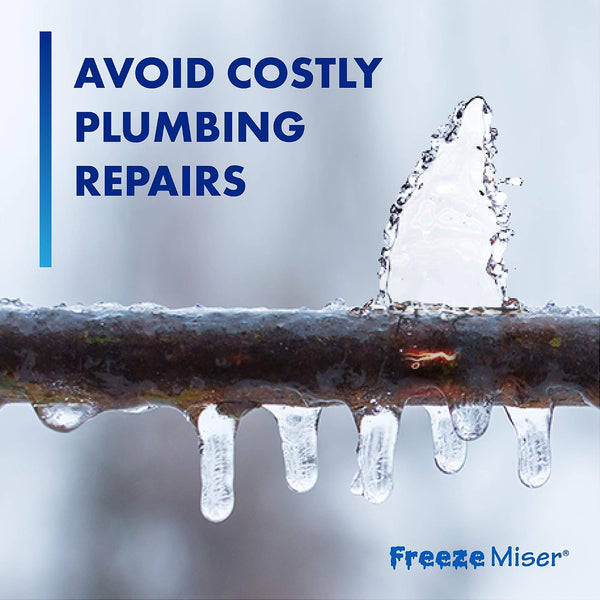 Freeze Miser Outdoor Faucet & Spigot Freeze Protection – Patented Valve Shield, Activates at Water Temperature Below 37°F/3°C – Durable Winter