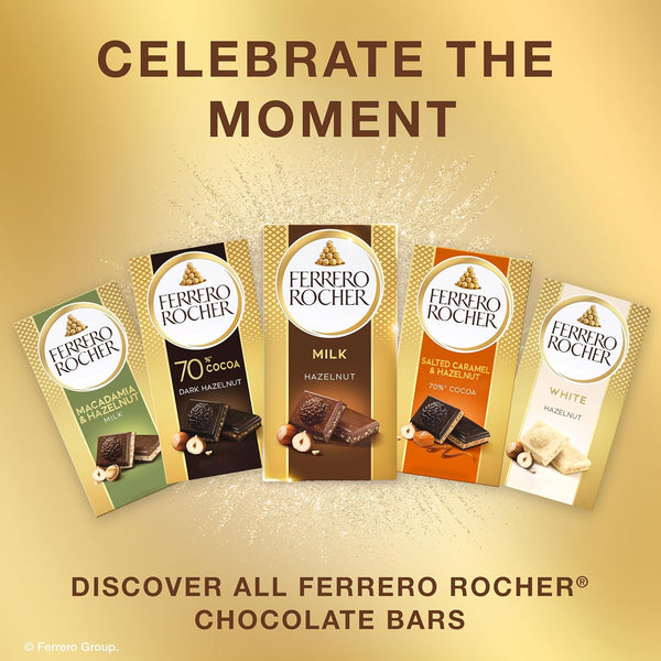 Ferrero Rocher premium chocolate bar, Milk Chocolate with Hazelnut Filling, Perfect Self Treat, 3.1 oz Each Milk Chocolate Hazelnut 1 Count (Pack