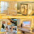 Connectable 200 LED String Lights Indoor Outdoor with Timer, 66FT 13 Modes Warm White Christmas Lights Waterproof, Twinkle Fairy Lights Plug in