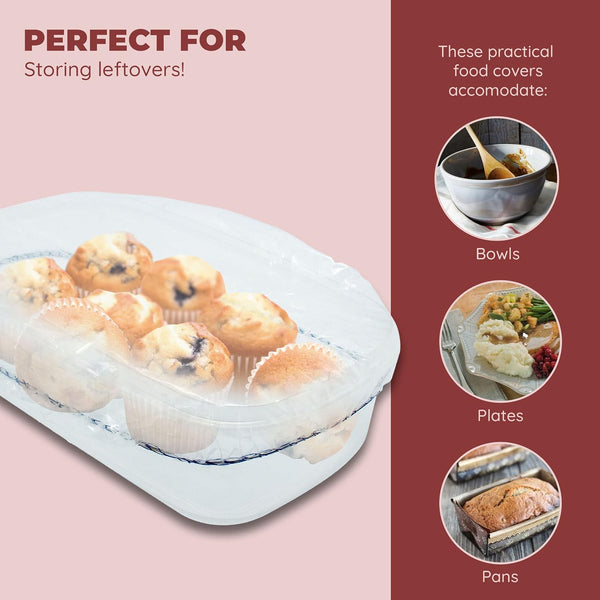 Culinary Elements Reusable Bowl Covers, Fits Small Bowls,12-Pack, 4 Sizes with Elastic, BPA-Free Plastic Food Storage Lids for Leftovers, Snacks &