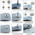14Pcs Rivet Setter, Leather Die Punch Snap kit, Stainless Steel Rivet Setting Tool for Bag Making DIY Leather Crafts with Non Slip Base |