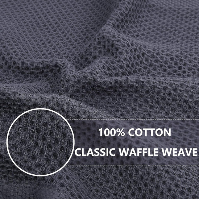 Homaxy 100% Cotton Waffle Weave Kitchen Dish Cloths, Ultra Soft Absorbent Quick Drying Dish Towels, 12 X 12 Inches, 6-Pa