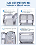BAGSMART Electronics Travel Organizer for Cords Chargers Phones, Black | Travel Essentials, Tech Organizer Pouch, Cord organizer bag for Cables,