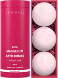 Rose Vanilla Bath Bomb Mega Foaming Bubbles Infused with Vanilla Jasmine Luxurious Spa Bath Essentials Nourishing Dry Skin Stress Relief Bath Gift
