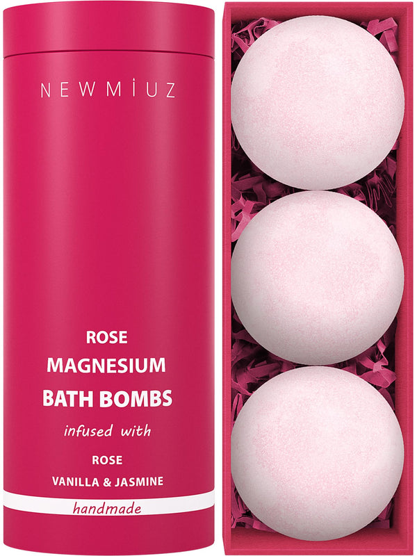 Rose Vanilla Bath Bomb Mega Foaming Bubbles Infused with Vanilla Jasmine Luxurious Spa Bath Essentials Nourishing Dry Skin Stress Relief Bath Gift