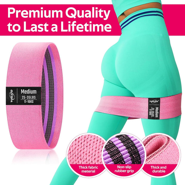 WALITO Resistance Bands for Legs and Butt, Fabric Exercise Loop Bands Yoga, Pila