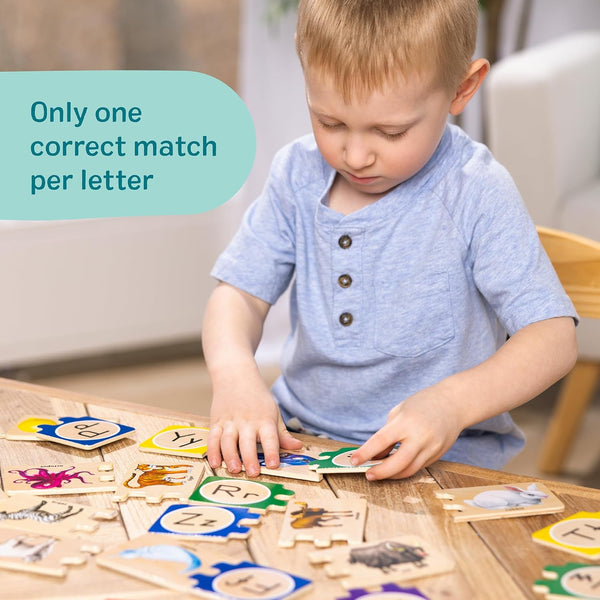 Melissa & Doug Self-Correcting Alphabet Wooden Puzzles with Storage Box (52 Pcs)