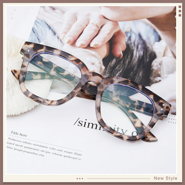 Madison Avenue Blue Light Blocking Glasses Oversized Fashion Blue Light Glasses for Women anti Eyestrain & UV Protection Computer Eyeglasses (Grey