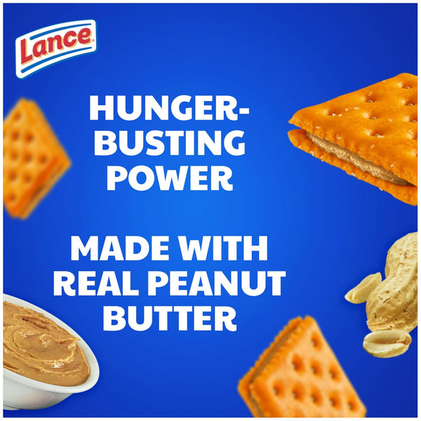 Lance Sandwich Crackers, ToastChee Peanut Butter, 20 Individually Wrapped Packs, 6 Sandwiches Each Toastchee Peanut Butter 1.52 Ounce (Pack of 20)