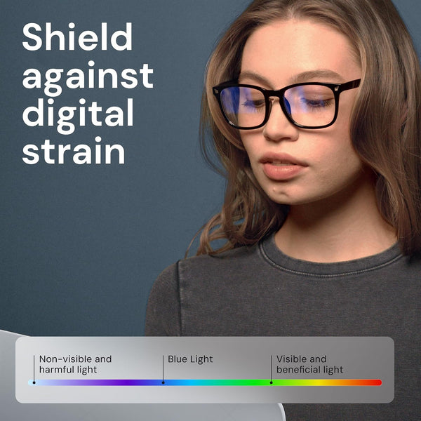 Gaoye Black Blue Light Glasses for Computer & Gaming - Anti UV Ray Lenses, Scratch-Resistant & Comfort Fit Medium **Light Black 1