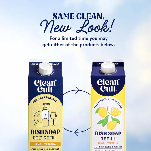 Cleancult Dish Soap Liquid Refill (32oz, 1 Pack) - Plant Based Cleaning Power - Dish Soap that Cuts Grease & Grime - Free of Harsh Chemicals -
