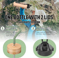 32Oz Glass Water Bottle with Straw and 2 Lids- Bamboo and Handle Spout Lid, Glass Drinking Bottles with Silicone Sleeve Motivational Time Marker