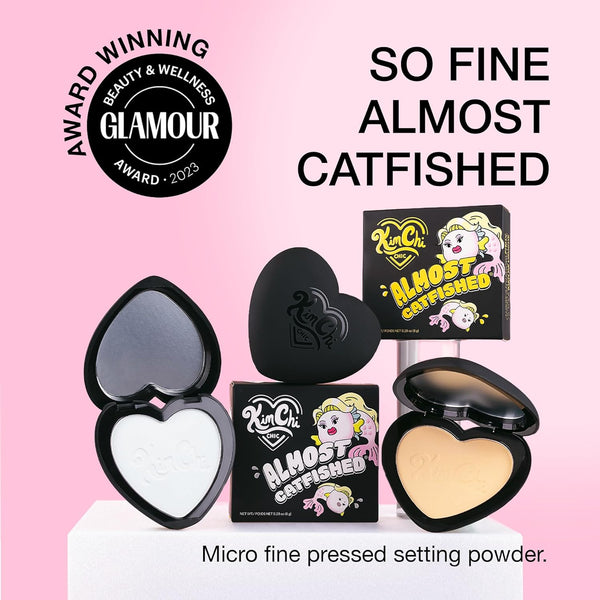 Kimchi Chic Almost Catfished Micro Pressed Powder - Brightening under Eye Setting Powder, Reduces Dark Circles, No Flashback, That White Powder