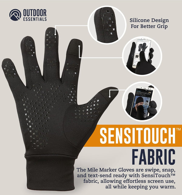 OutdoorEssentials Touchscreen Winter Gloves Men Women - Hiking Gloves Women Men - Mens Womens Glove Cold Weather X-Large