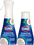 Clorox Scentiva Disinfecting Mist, Coconut and Waterlily, 1 Spray and 1 Refill, 16 Oz Each