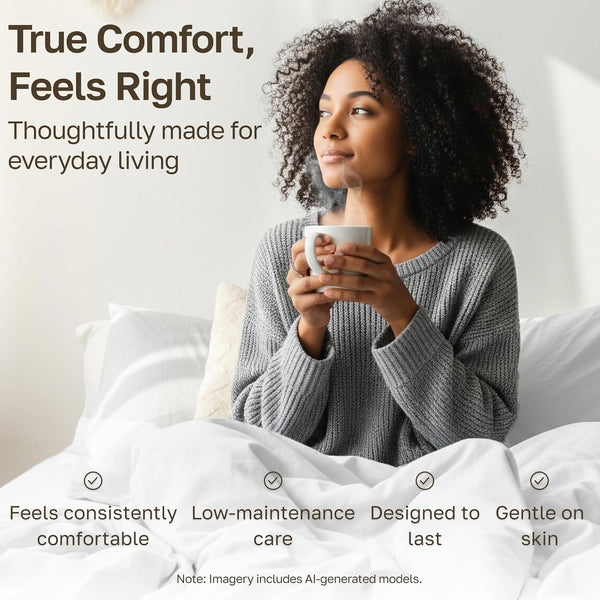 Natural 100% Cotton Queen Sheets Set, Soft, Durable Sateen, Light Grey | Good Housekeeping Seal, Lightweight, Breathable, For Hot Sleepers, 4pc