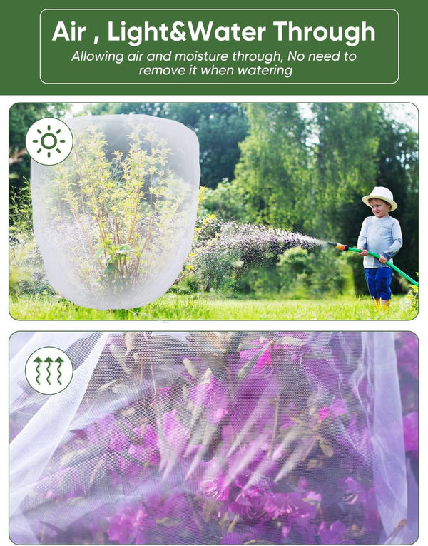 Bird Netting for Garden Protection - 4 Pack Garden Netting Pest Barrier with Drawstring,3.3Ft x 2.7Ft Mosquito Net Tomato Protective Cover Garden