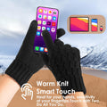 PAGE ONE Winter Gloves for Women Touchscreen Texting Warm Knit Fleece Lined Gloves for Cold weather Oat