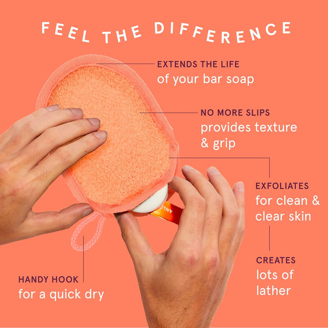 Cleanlogic Bath & Body Exfoliating Soap Saver, Exfoliator Scrubber Pouch, Daily 