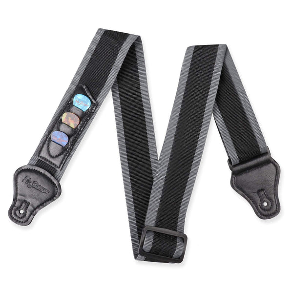 Mr.Power Guitar Strap 36.6in - 65in with 3 Pick Holders for Electric Acoustic Guitar, Nylon Strap for Your Family Friend Love Guitarists