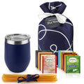 Tea Lovers Gifts Basket - Gift Set Include Temperature Retention Cup 12 Special Blend Teabags & Honey Presented in Beautiful Gift Bag for Women &