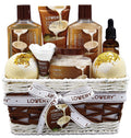 Gifts For Women Gift Basket for Women– 9 Piece Set of Vanilla Coconut Home Spa Set, Luxurious Gifts for Her, Bath and Body Sets Includes Fragrant