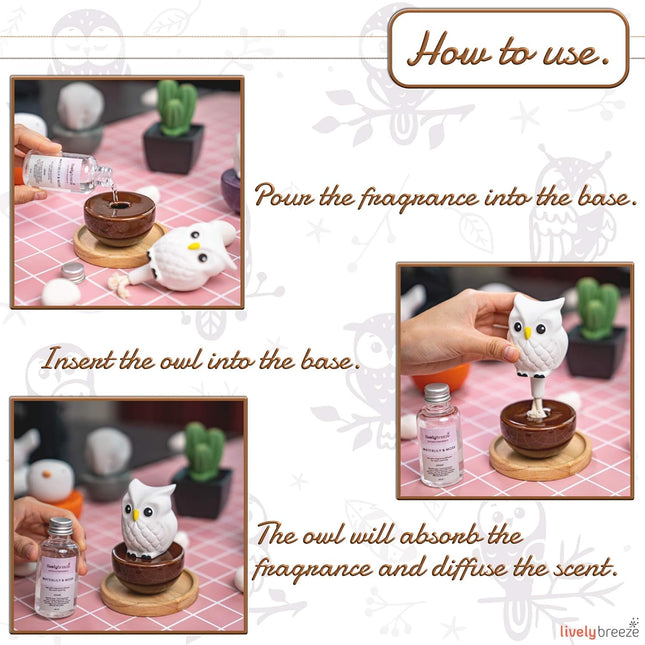 Blinky Owl, Non-Electric Ceramic Diffusers for Essential Oils and Aromatherapy F