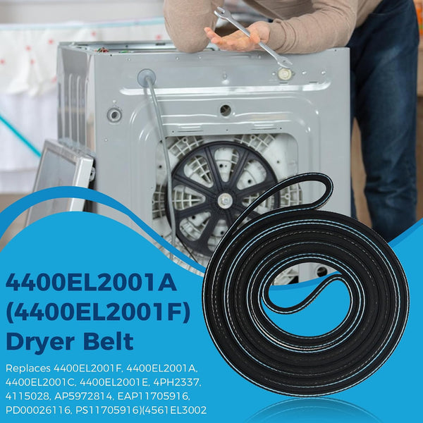 Romalon Dryer Repair Roller kit for Kenmore LG 4581EL2002C Roller Assembly 4561EL3002A Idler Pulley Assembly and 4400EL2001A (4400EL2001F) Dryer Belt