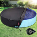 QH.HOME[2025 Upgraded Windproof] 63-64 Inch Kiddie Pool Cover Round, Collapsible Dog Pool Cover with Super Windproof Ratchet Design, Odorless