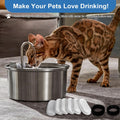 Cat Water Fountain Replacement Filters - 28 Pack Triple Action With Carbon Filter and Pre-Filter Sponges (14 Filters & 14 Sponges) for Pet Water