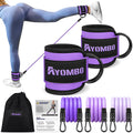 Ayombo Ankle Resistance Bands with Cuffs, Home Gym Workout Equipment, Lifting Glute Butt Exercise Equipment for Women, Ankle Weights Fitness Set,
