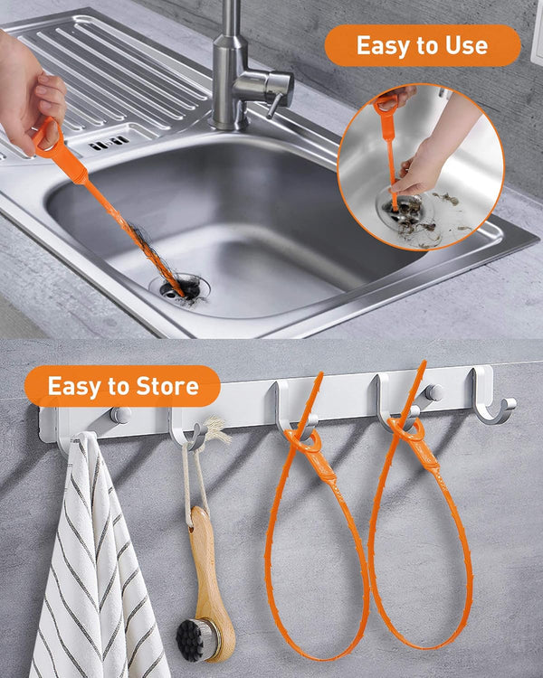6PCS Drain Clog Remover Tool, Drain Hari Cleaner Tool, Hair Cather Shower Drain Tool, Drain Auger Hair Cleaning Tool for Shower Kitchen Sink Bath