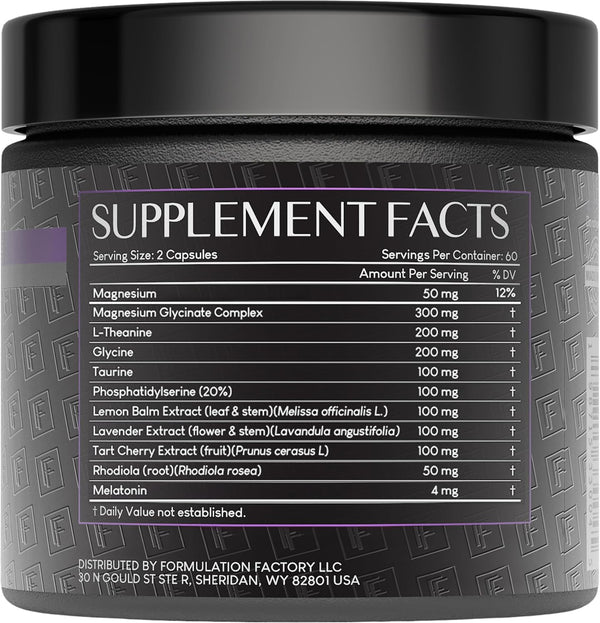 The Night Before: 10-In-1 Midnight Maximizer, Sleep Aid, Stress Relief, Cognition, Relaxation, Recovery, Magnesium Glycinate, L-Theanine, Glycine,