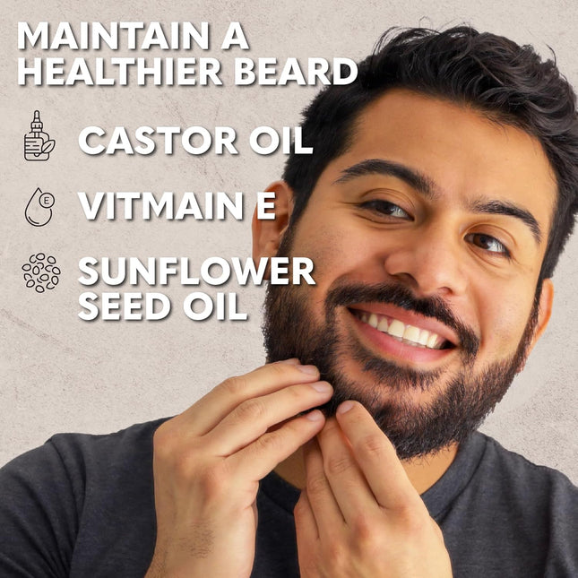 The Beard Club Premium Sandalwood Beard Oil for Men - Natural Castor & Sunflower