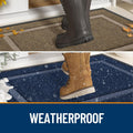 OLANLY Front Door Mat Outside 29.5x17, All-Season Heavy-Duty Rubber Doormat Dark Brown Classic Border Rectangular 29.5" x 17"