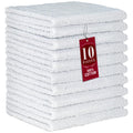 DecorRack 10 Pack 100% Cotton Wash Cloth, Luxurious Soft, 12 x 12 inch Ultra Absorbent, Machine Washable Premium Quality Washcloths, White (10