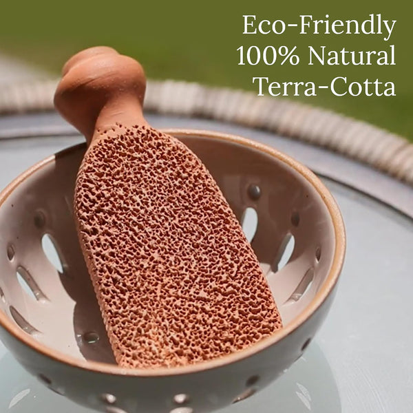 Pumice Stone for Feet Lasts 5+ Years Foot Exfoliator Scrubber Callus Remover Made of Natural Terra-Cotta Minimalist