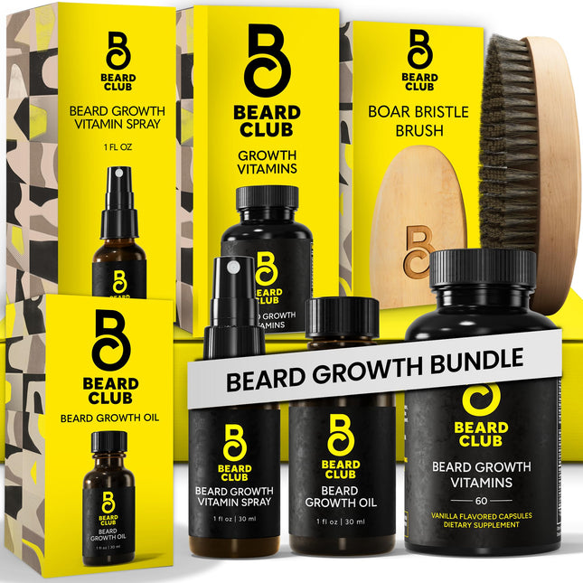 The Beard Club Beard Club Essential Beard Growth Kit - Growth Oil, Growth Vitami