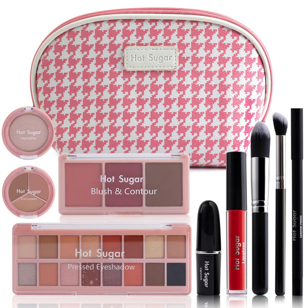 Hot Sugar All in One Makeup Kit, Makeup Set for Women, Girls Makeup Kit for Teens with Eyeshadow, Blush, Contour, Highlighter, Concealer,