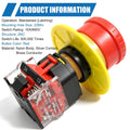 Mxuteuk 22Mm 2 NC Red Mushroom Emergency Stop Push Button Switch AC 660V 10A Switch Station Box LA36-02ZS-BOX-Y